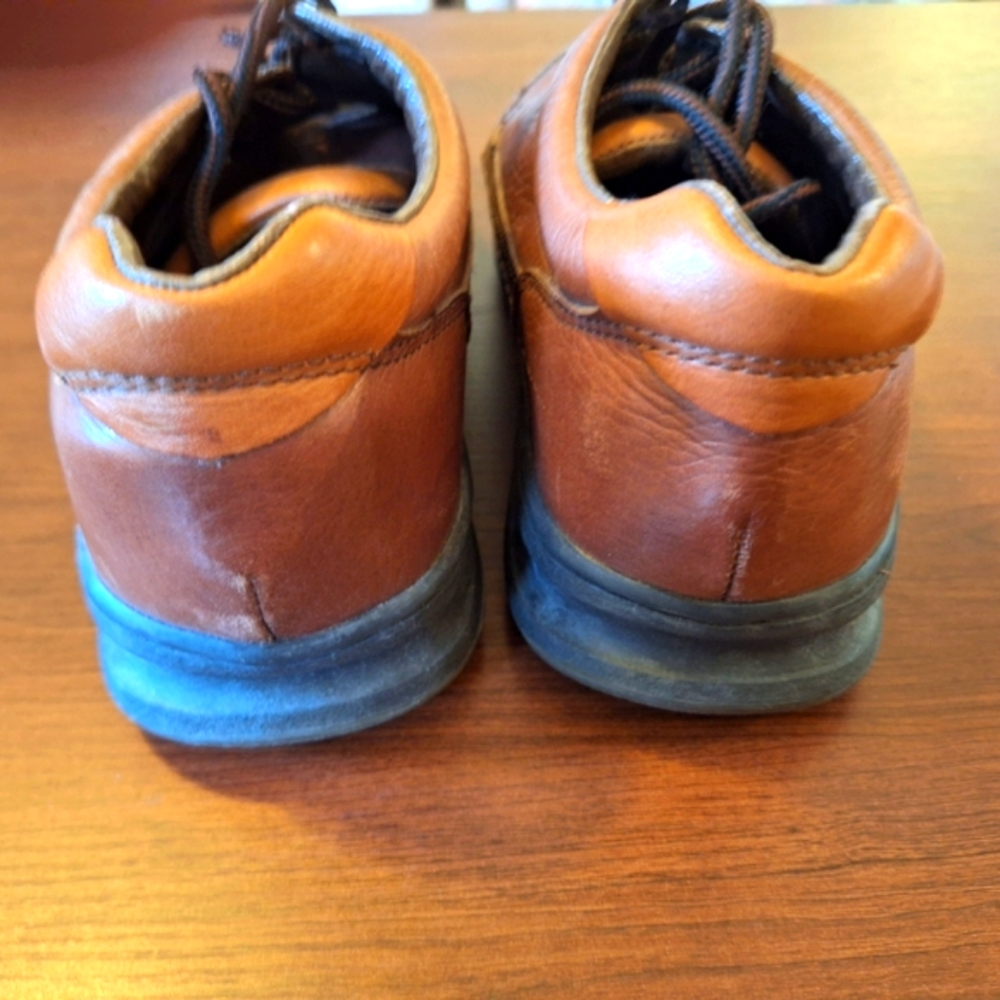 Street Cars Brown Leather Oxfords with Moccasin Toe and Chunky Sole Size 8m - Picture 4 of 9